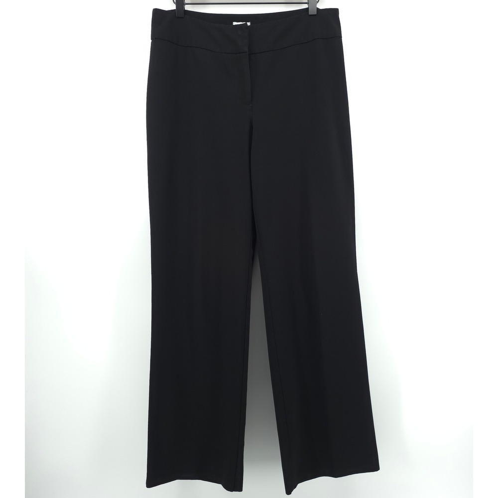 Chico's‎ Womens Trousers Wide Leg Size 1 (US 8R) Black Professional Career Pants